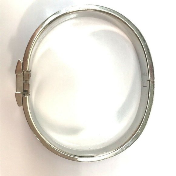 Authentic HERMES Click crack PM Accessories Bracelets Bangle Metal Blue/Silver - Picture 3 of 12